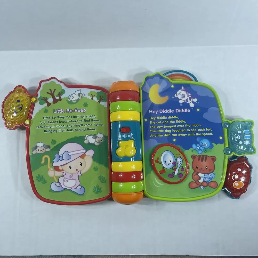 VTech Rhyme and Discover‎ Story Book Lights & Sound with Batteries TESTED Works!